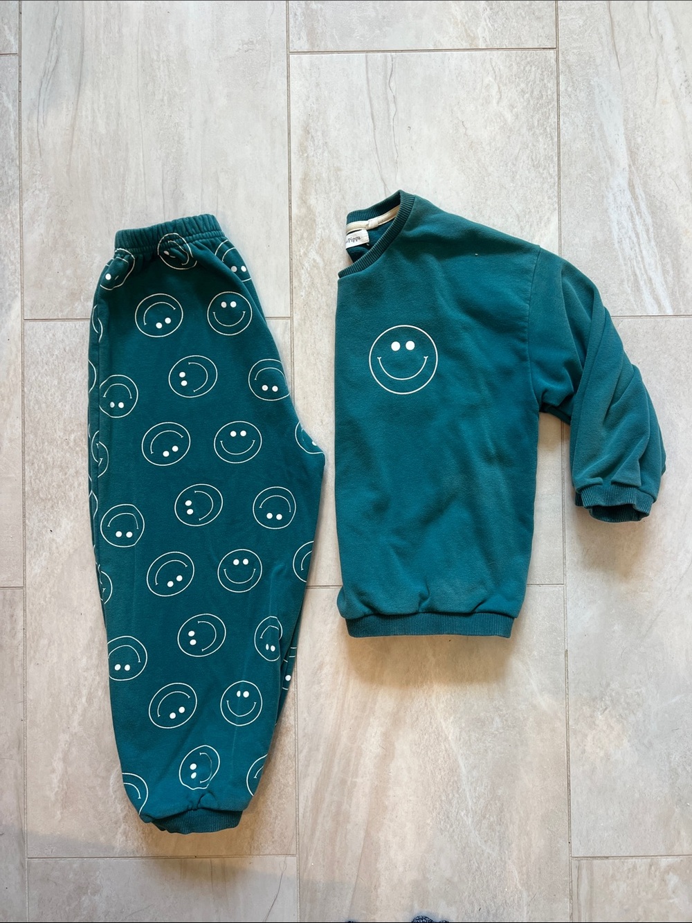 Kids Teal Smile Print Sweatpants & Joggers - Cozy Everyday Bottoms